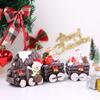 Resin Santa Claus Train Statue Cute Miniature Figurine Sculpture  New Year