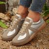 Мода 2025 Большой размер На шнуровке Женские вулканизированные туфли Уличные Универсальные Низкий каблук Женские кроссовки Смешанные цвета Удобная Повседневная обувь