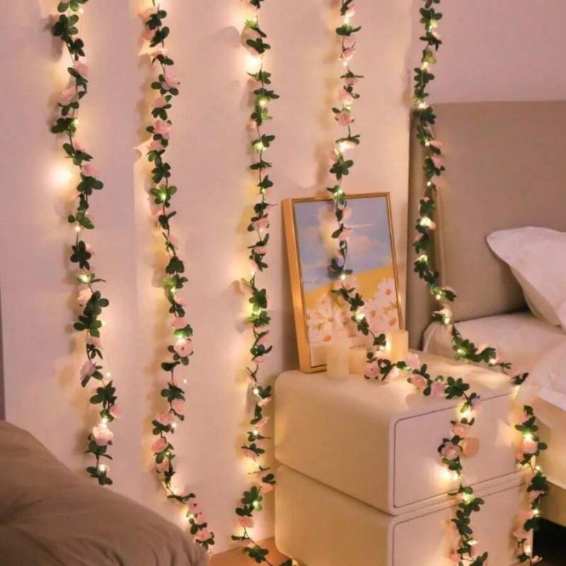 Xiaomi Светодиодная гирлянда из искусственной розовой розы, на батарейках, для дня рождения, спальни, вечеринки, свадьбы, сезонного декора