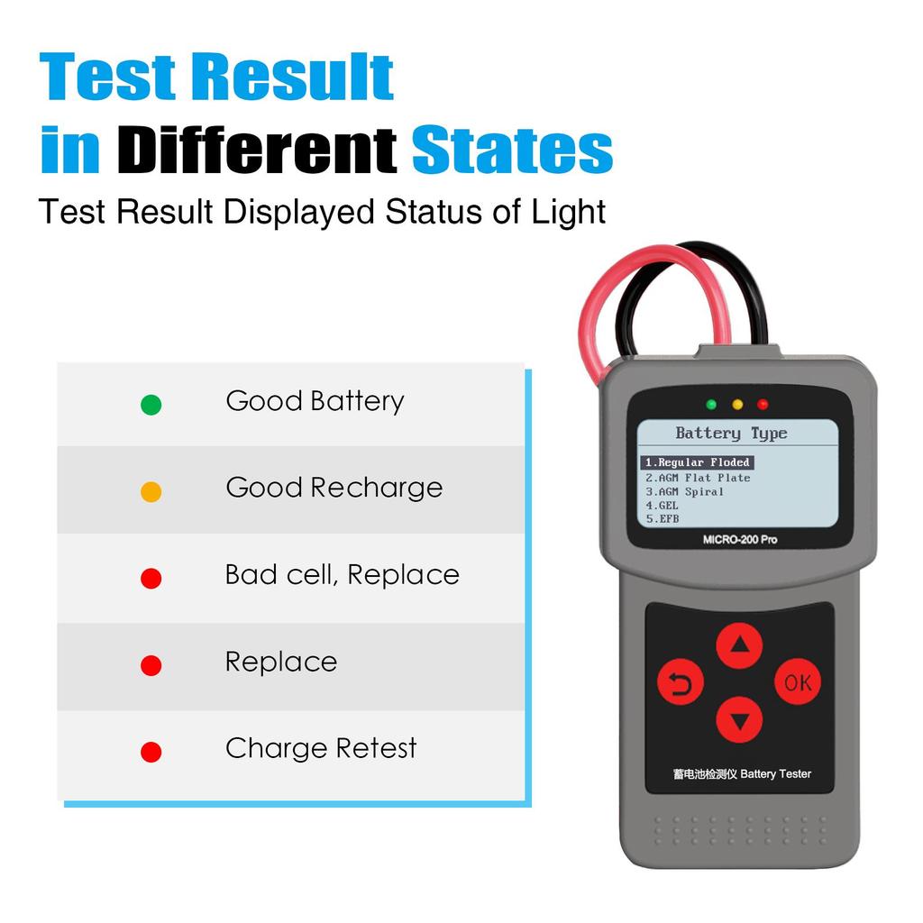Lancol Micro200 Pro Car Battery Tester 12V 40-2000CCA Lead Acid Battery Analyzer Cranking Test Charging Test Diagnostic Tool
