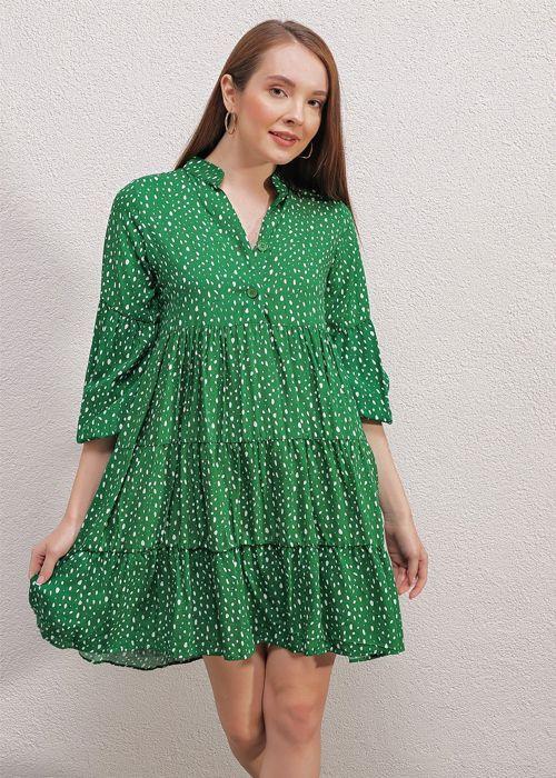 MT Clothes - Green Patterned Dress 36