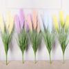 2 Bunches Artificial Greenery Plants with Reed Flower Wheat Grass 85cm Faux Reed Grass Fake Shrubs Pampas Flower Bouquet for Home Garden Wedding Decor