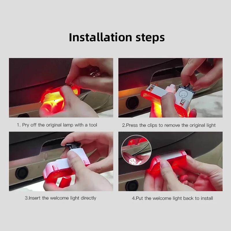 2026 Hot For VOLKSWAGEN VW 2Pcs Car Emblem Projection Lamp Door Lights Lights Decoration For VW Golf Touareg Eos CC Passat Varia
