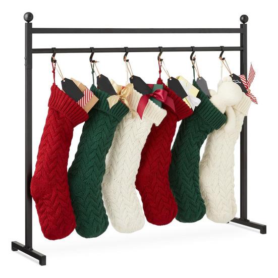 Подставка для рождественских чулок Yousheng с 12 крючками, нержавеющая, простая в установке, напольная вешалка для чулок, железная металлическая стойка с прочным основанием