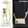 KEYSION Crossbody Strap Phone Case for Realme C63 C61 Cute Cartoon Long Lanyard Mirror Shockproof Cover for Realme Note 60 60X