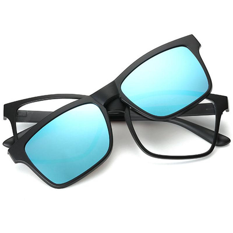 Polarized Optical Magnetic Sunglasses Clip Magnet Clip on Sunglasses Clip on Myopia Sun Glasses Frame 1+1 Combination Clip on Magnetic Sunglasses