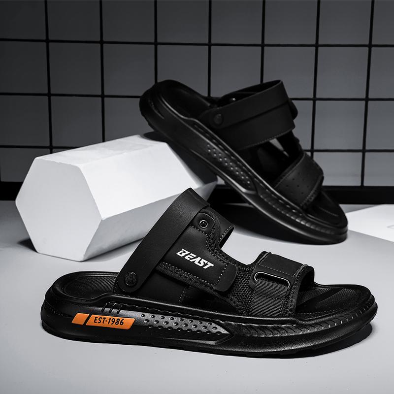 Мужские высококачественные повседневные сандалии Летние уличные дышащие водонепроницаемые противоскользящие удобные пляжные туфли Двойного назначения спортивные шлепанцы