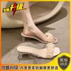 Crystal Slippers Women's New Summer Thick Heel Square Head with High Heel Fairy Style French Sandals