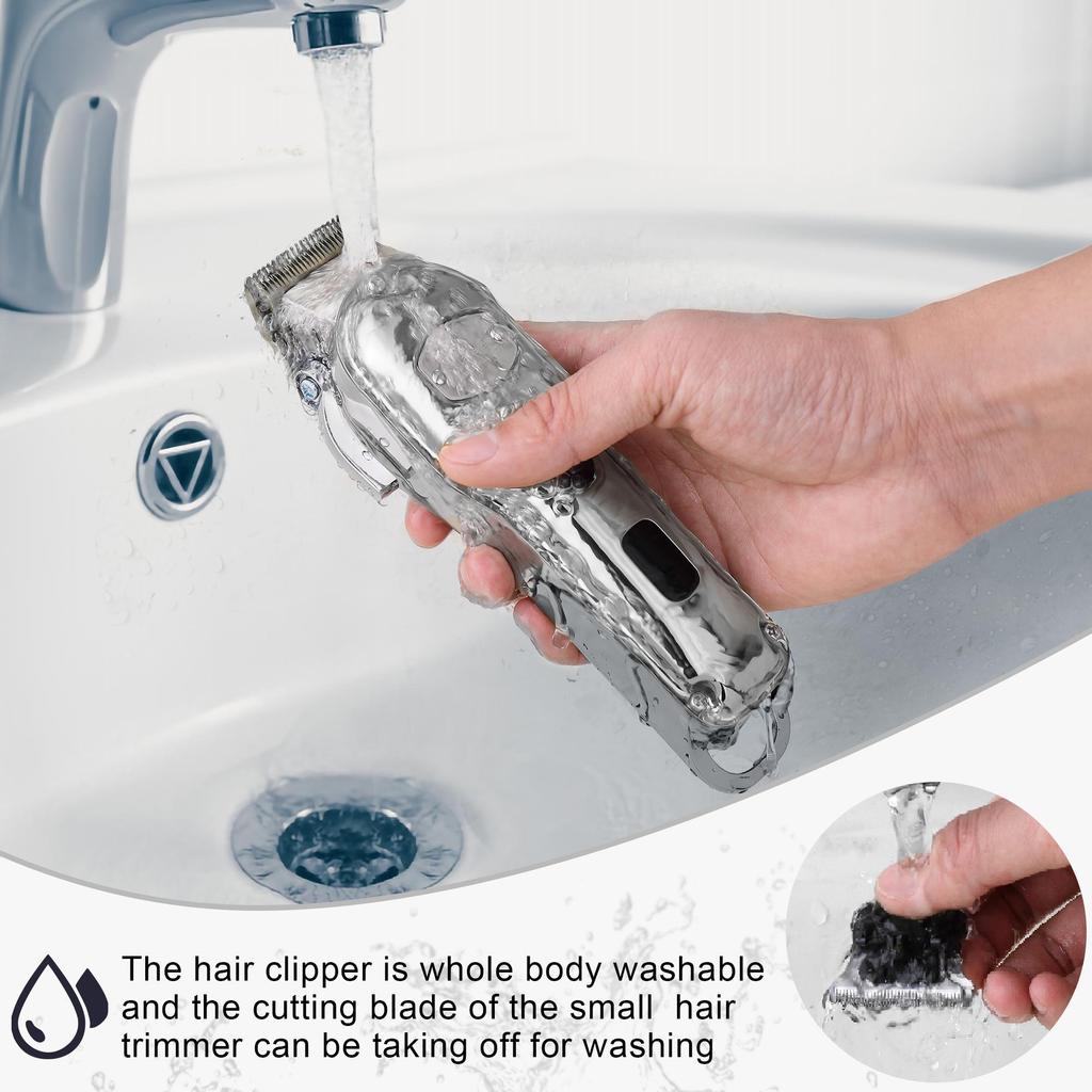 Набор машинка для стрижки волос + триммер с LCD-дисплеем, профессиональные, 14 насадок