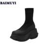 Женские ботильоны на платформе, высокие каблуки, туфли челси, массивные готические женские туфли осень 2024 года, дизайнерские кожаные зимние ботинки Mujer