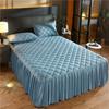 European Luxury Quilted Bed Skirt Winter Warm Thicken Velvet Bedspread King Good Hand Feeling Bed Cover Not Included Pillowcase