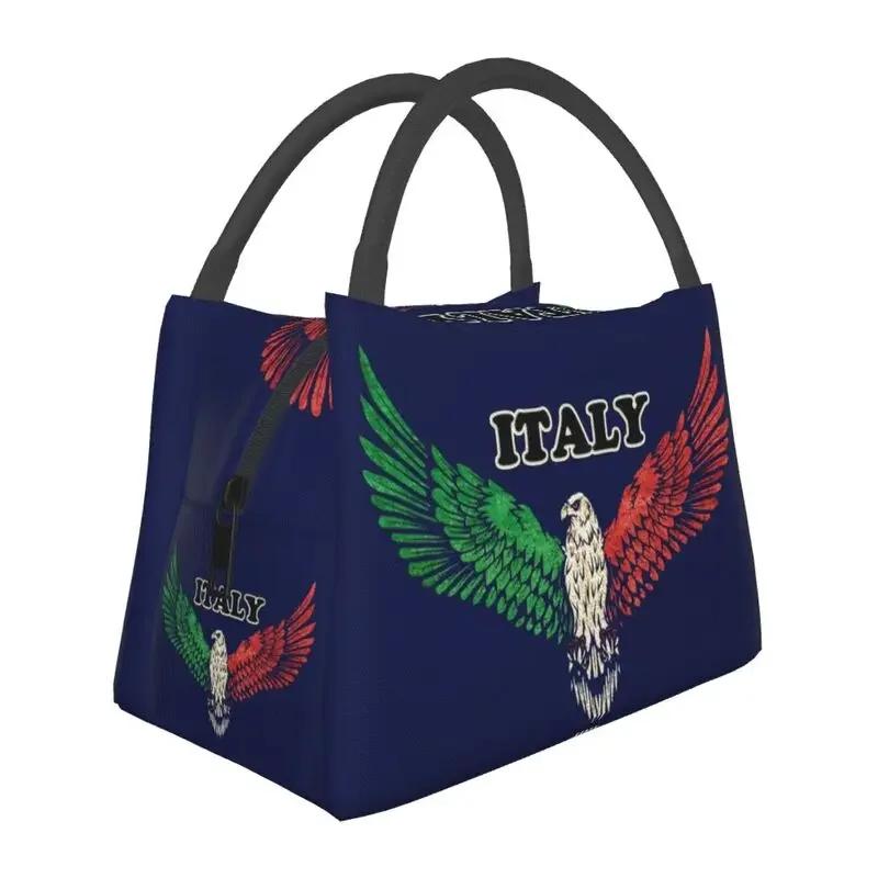 Итальянский флаг Италии Портативные ланч-боксы Наклонная башня-холодильник Термосумка для еды Изолированная дорожная сумка для обеда Контейнер для пикника