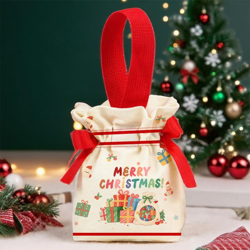 Christmas Creative Hand Gift Bag Christmas Eve Apple Packaging Bag Christmas Gift Bag Handheld Candy Canvas Bag
