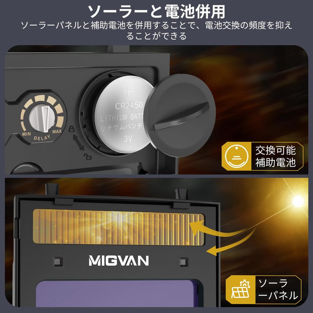 Сварочная маска MIGVAN с широким полем обзора для истинно яркого ЖК-дисплея, легкая и прочная, с легко заменяемым светофильтром, сварочная дуга, уровень затемнения, совместима с и