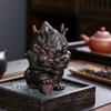 Mini Chinese Kylin Dragon Tea Pet Figurine Kung Fu Model Pottery Clay for Bedroom