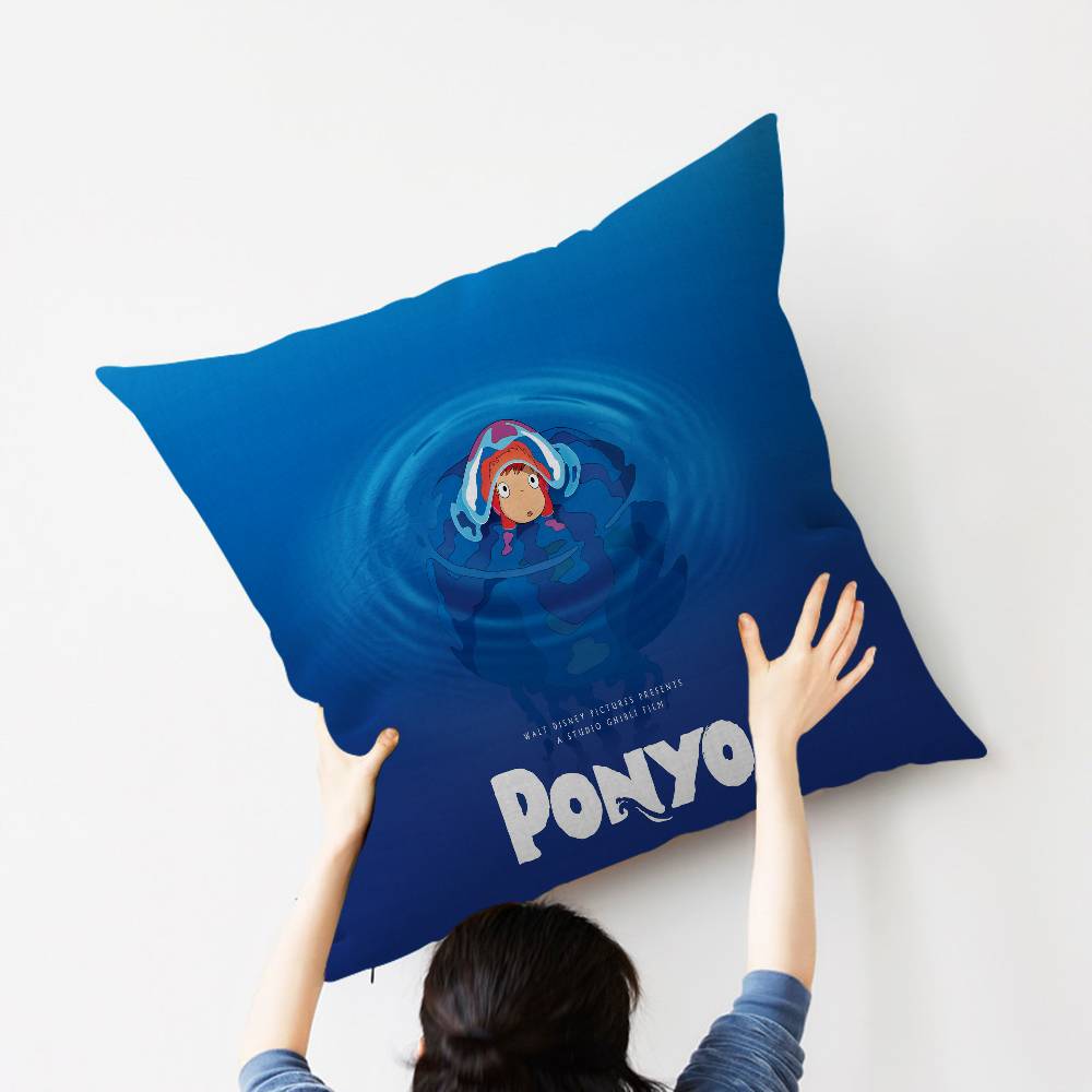 Наволочка для подушки с изображением аниме «P-Ponyo on T-The C-Cliff», декоративная подушка для дивана, домашний декор.