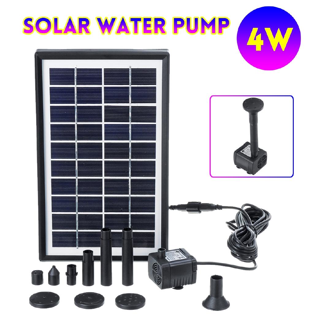 4W 380L/H Water Pump 10V Solar Power Floating Fountain Submersible Waterfall Water Fountain Solar Panel Set for Garden