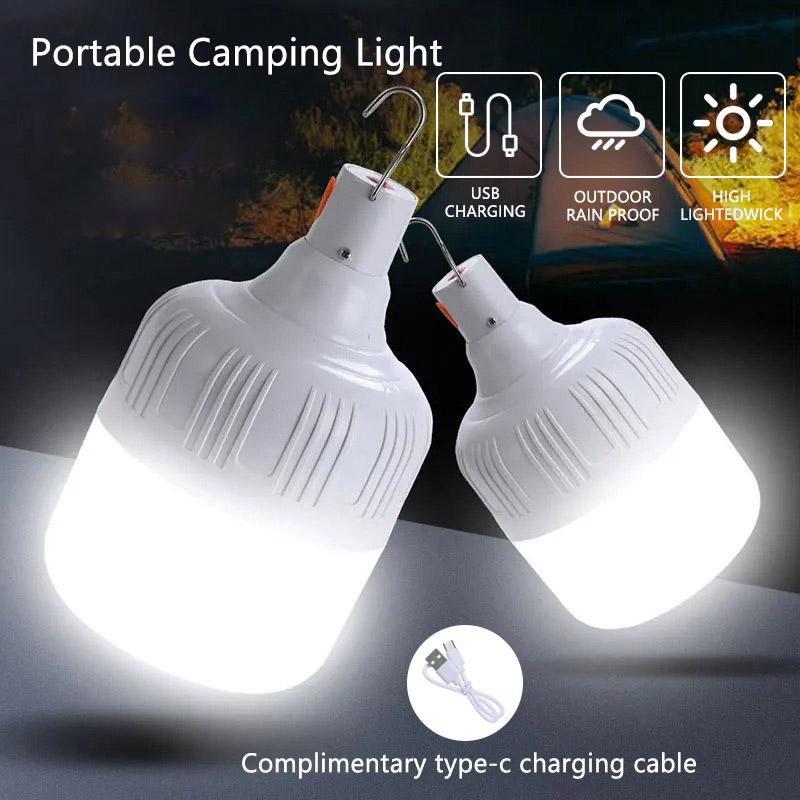 Emergency Lighting Portable Camping Light USB Rechargeable Led Bulb Flashlight Lights Outdoor Picnics Hanging Tent Light