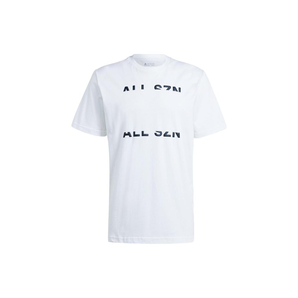 Adidas T Shirts Men's White Crew Neck Moderate Straight Fit IL8488