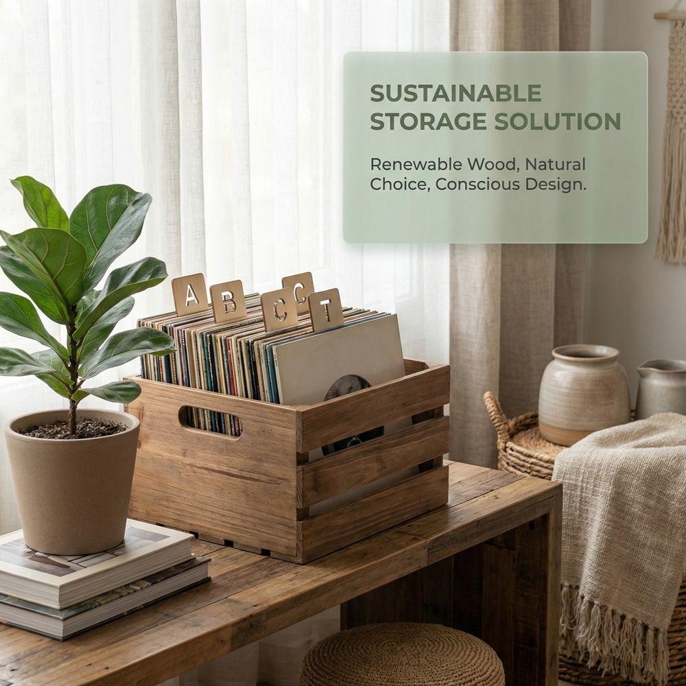 Деревянные Разделители для Виниловых Пластинок Универсальная Карточка-Индекс для Пластинок Держатель-Органайзер Коллекция Музыки