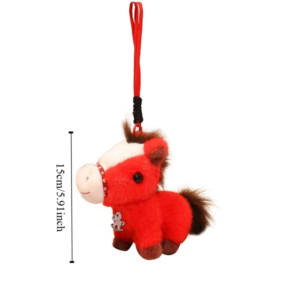 Soft Plush Horse Doll Pendant Cartoon Hanging Pony Doll Plush Horse Keychain New Year Gift
