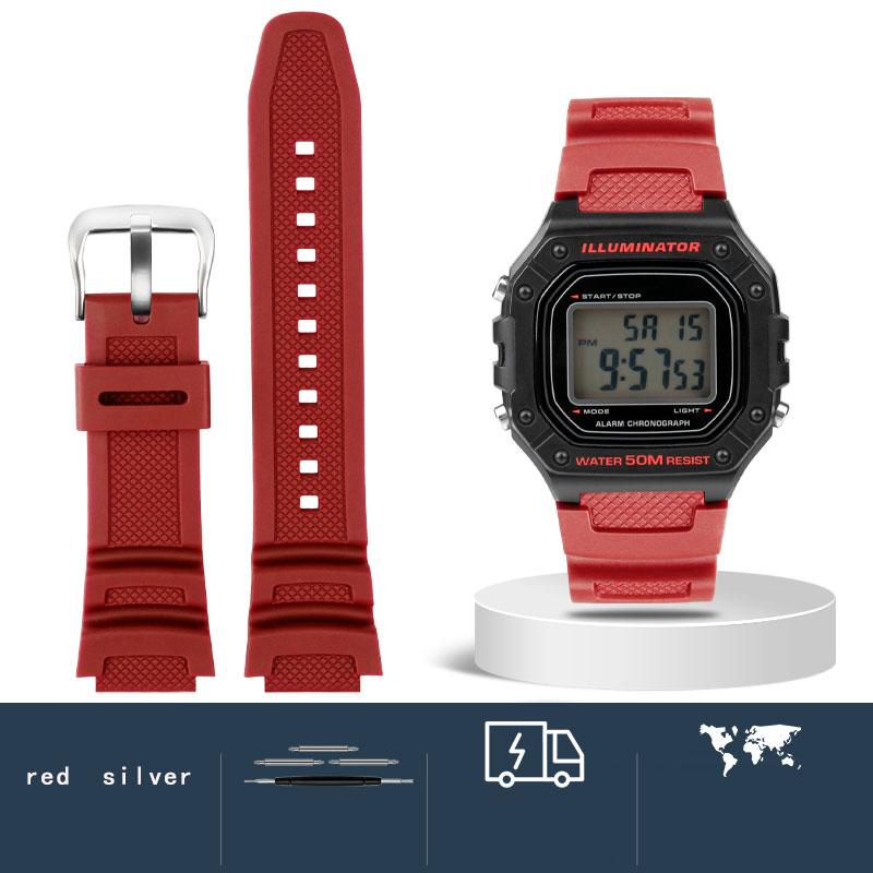 Силиконовый ремешок для часов Casio W-218H / AE-1200 / 1100 / F-108 / SGW300 / 400 / 500 / W-800H / MRW-200