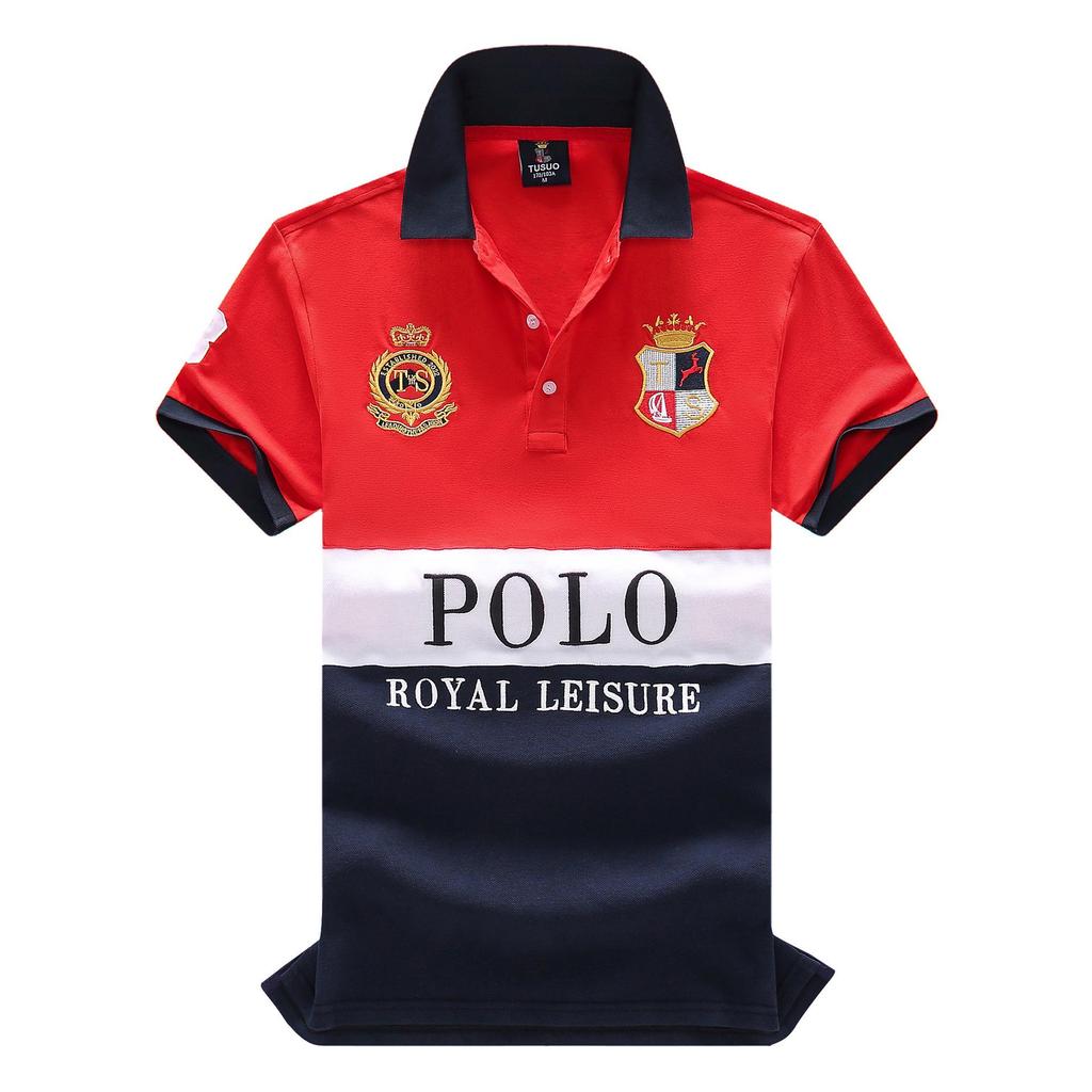 Европейский и американский мужской короткий рукав поло - Британский стиль, спортивный повседневный, хлопок, вышивка, больших размеров