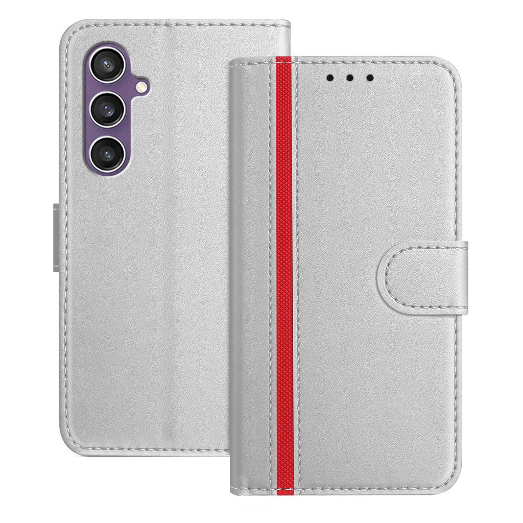 For Samsung Galaxy S23 FE Phone Cases Wallet Stand Color Splicing Leather Cover with Magnetic Clasp