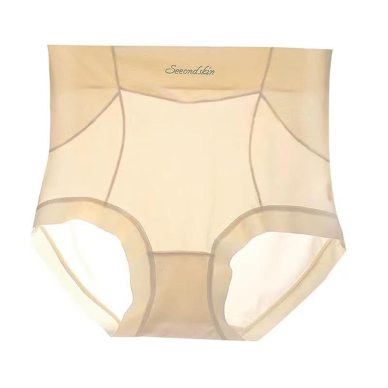 Бесшовные атласные трусы с высокой талией и контролем живота - Дышащие, ощущение обнаженности, удобные, женское белье с эффектом лифтинга бедер.