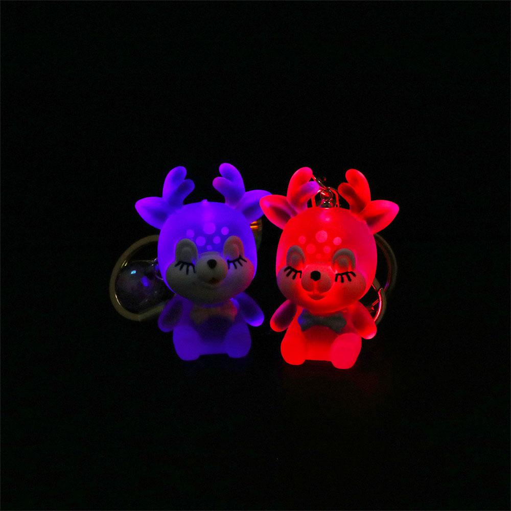 Creative Bag Pendant Deer Led Elk Keychain Flashlight Keychain Key Lanyard Car Keyring