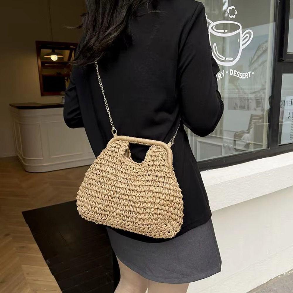 Leisure Straw Weaving Shoulder Bag Summer Woven Clutch Bags New Crossbody Bag for Women