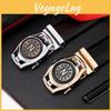 Leather Versatile Belt With Compass Alloy Automatic Buckle For Business Attire