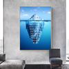 Inspiration Artwork Iceberg of Success Quote Canvas Art Posters Nordic Wall Art Paintings On The Wall Cuadros Picture Home Decor