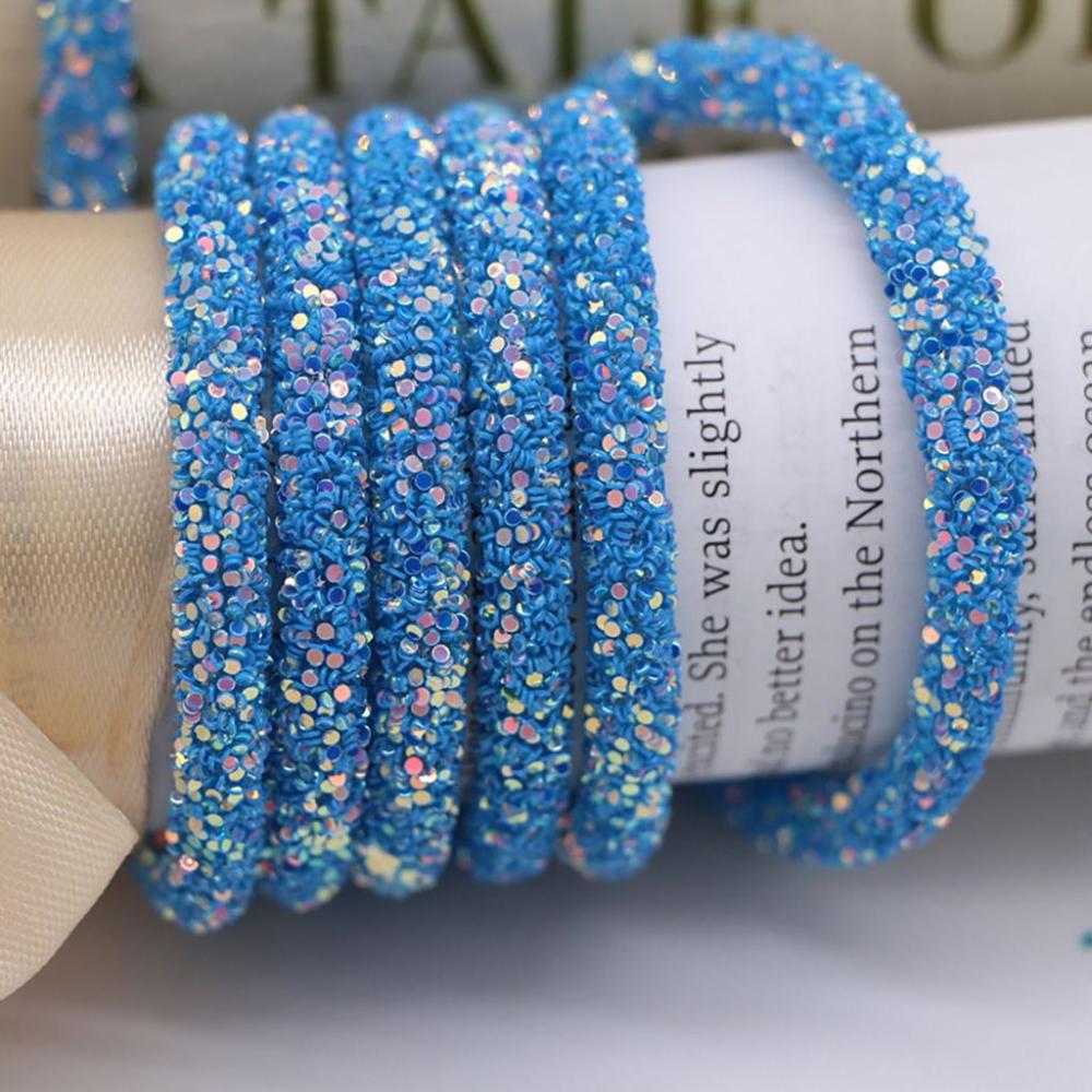 Shiny Garment Material Soft Colorful Glitter Rope Strings Hat Decor Resin Sequin Rope Sandal DIY