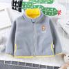 Новое детское пальто для мальчиков, куртка для малышей, стильный флисовый пуловер с мультяшной вышивкой, верхняя одежда на молнии