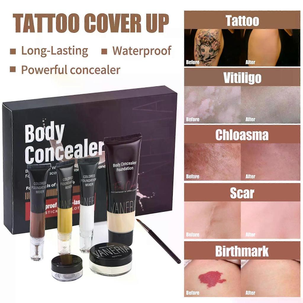 Waterproof Body Concealer Kit, Full Coverage Color Corrector Set for All Skin Tones