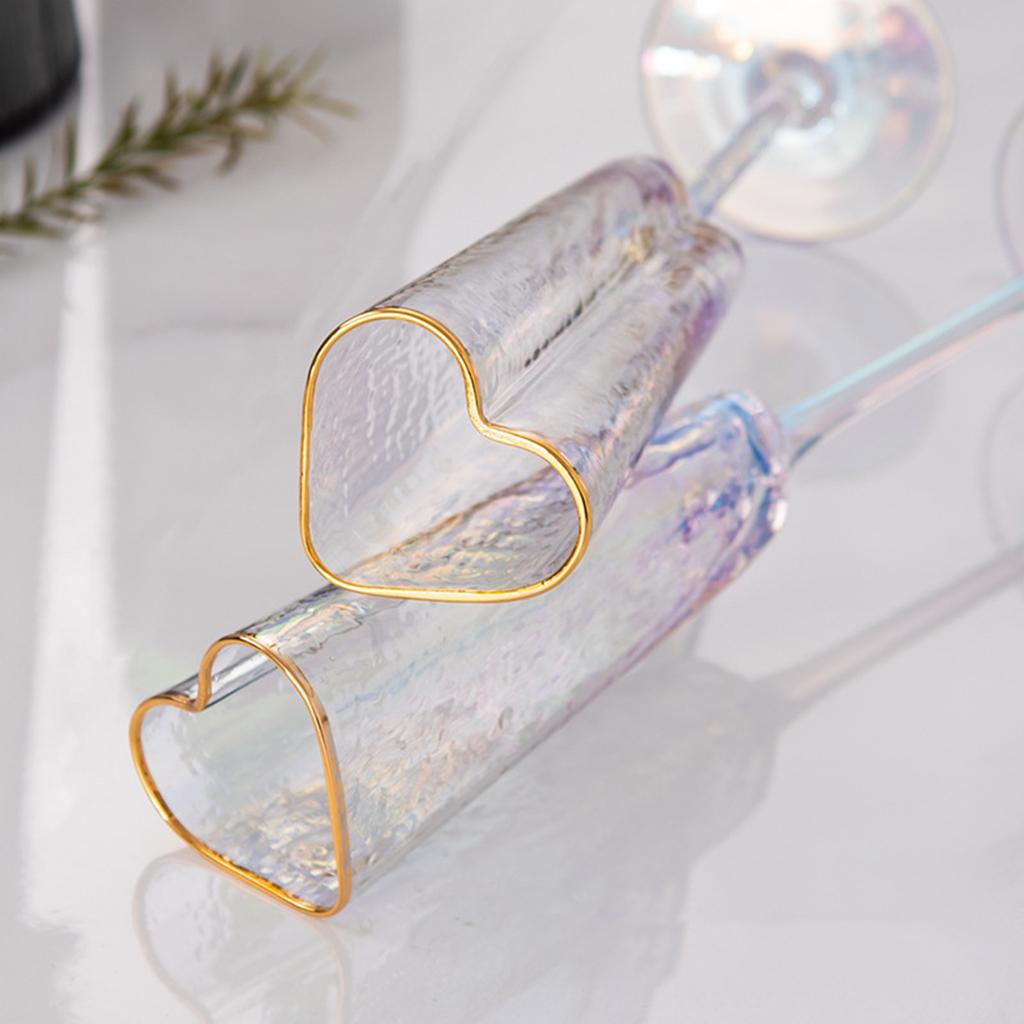 Красочные кристаллы стеклянные бокалы для вина в форме сердца бытовые стильные винные бокалы для свадебной вечеринки