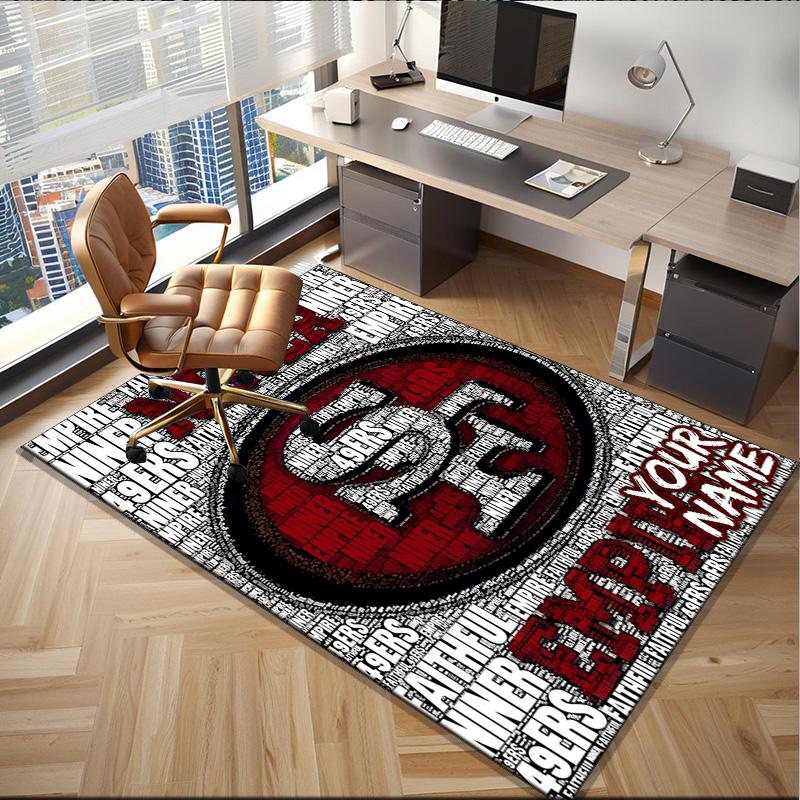 Custom Name Rug Faithful 49ers football Area Rug Suitable for Indoor And Outdoor,Carpets for Homes, Offices,Living Rooms,Home Decor,Christmas Gift