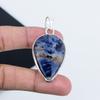 Серебряный кулон с натуральным содалитом из стерлингового серебра 925 пробы — дизайн груши ручной работы, повседневная бижутерия, подарок на День благодарения