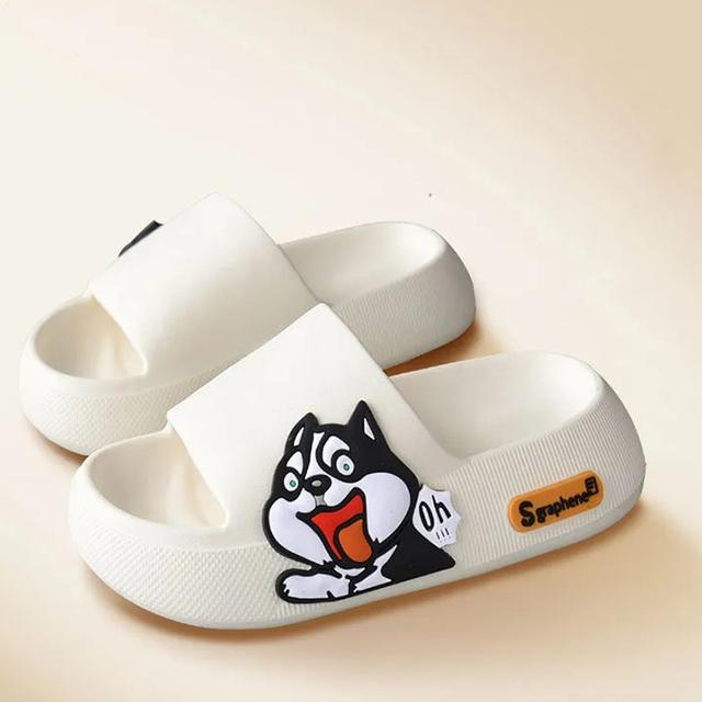 Женские тапочки на толстой подошве 5 см, милые наклейки принцессы, пляжные домашние сандалии для ванной комнаты, новые летние шлепанцы для пар, крутая обувь