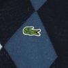 Lacoste Свитерок с V-образным вырезом, длинным рукавом, узором "ромбы" и логотипом на груди. 3 цвета: темно-синий. Мужской. Б/у.