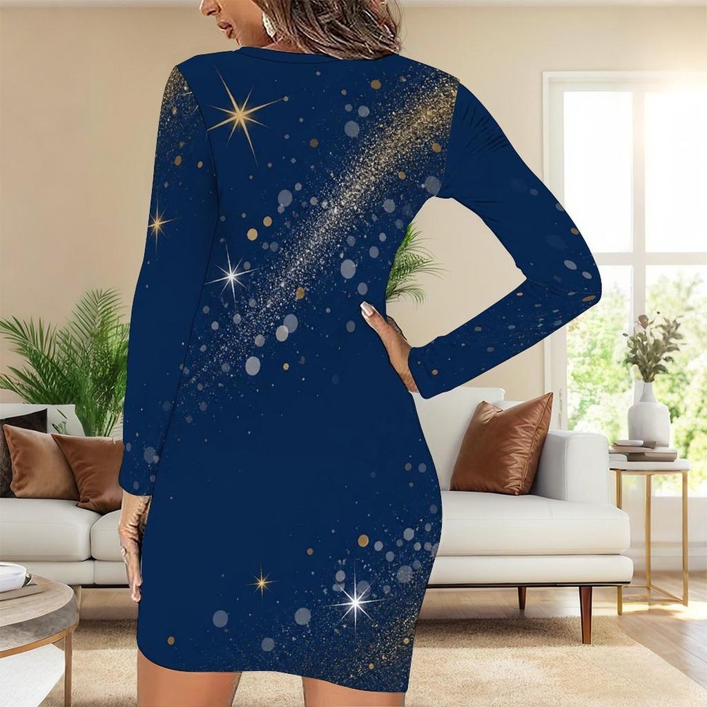 Womens Plus Size Long Sleeve Slim Bodycon Midi Dress Comfortable Chic Casual Party Wear