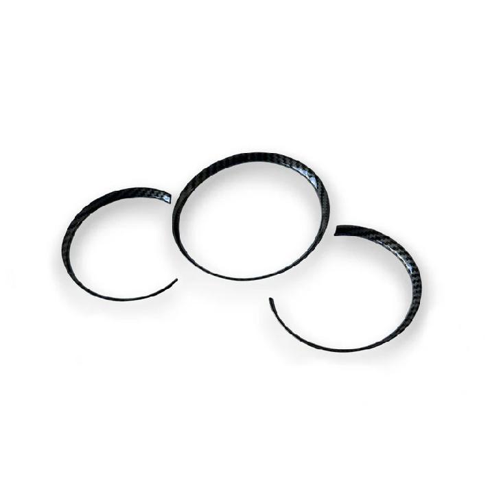 Gloss Carbon Fiber Pattern Dashboard Dial Gauge Rings Bezel Trim For Porsche 986 Boxster - ABS Plastic Made