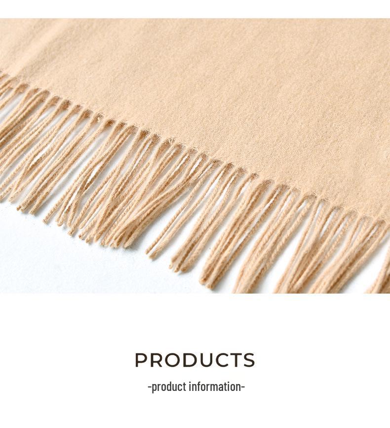 2025 Korean Style Dual-Use Winter Scarf Shawl for Women - Thick Warm Imitation Cashmere, Versatile Neck Warmer for Students.