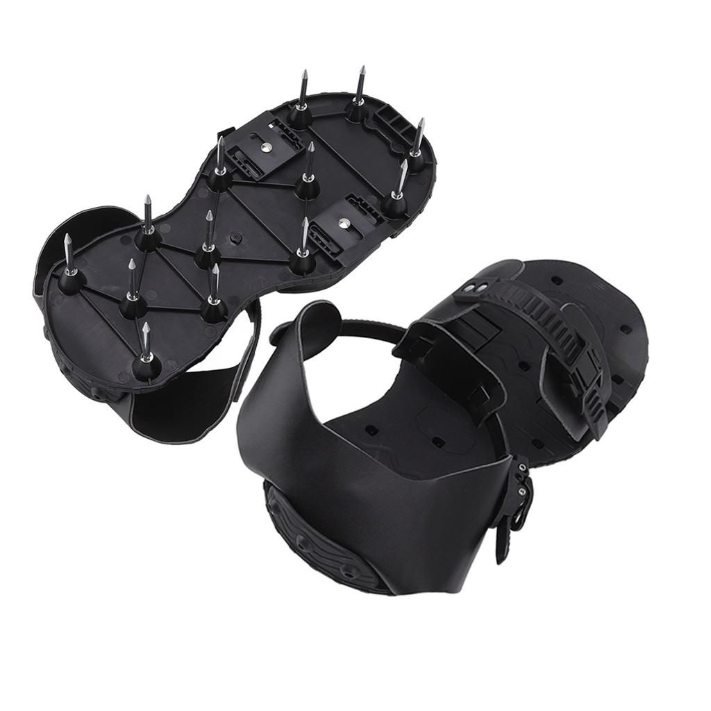 1 Pair Spike Sandals PU Lawn Aerator Shoes Grass Aerator Tool for Yard Garden Plants Health Black