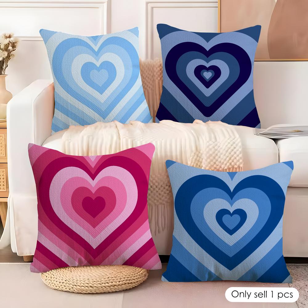 Sweet Love Cushion Cover Natural Linen Organic Fabric DoubleSided Printing Couch Pillow Covers Home Decor