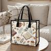 Autumn Coffee Print Tote Bag Casual Large Capacity Daily Shopping Shoulder Handbag