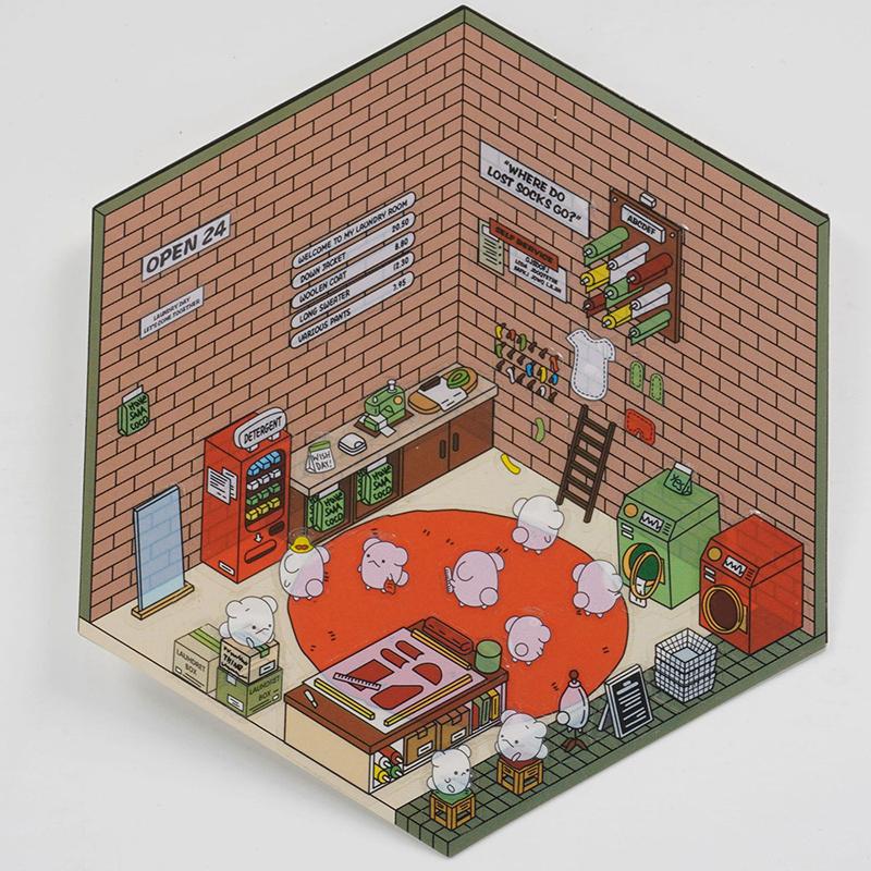 1 набор забавных наклеек для супермаркета, выпечки, милых корейских мультяшных сцен для взрослых и детей, снятие стресса, сделай сам, 3D-наклейки для дома