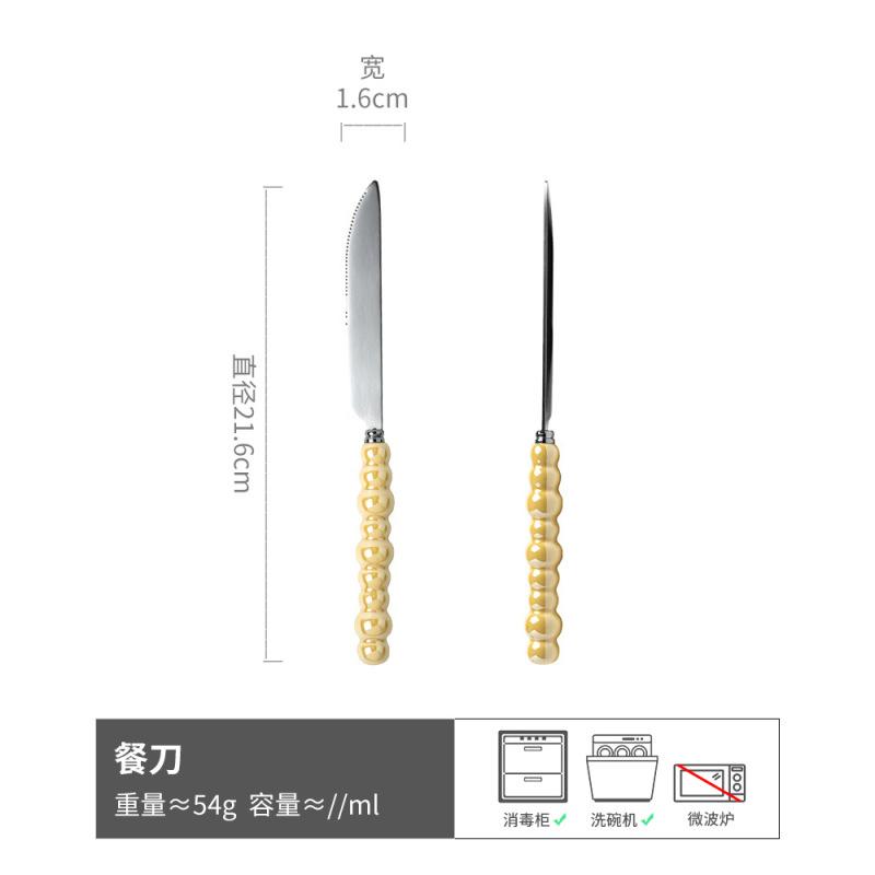 Retro Simple Style Spoon Fork Stainless Steel Tableware Fork Spoon Dessert Spoon Soup Spoon Western Food Steak Fork Fork Spoon