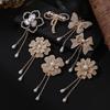 Elegant Alloy Butterfly Brooch with Rhinestone Flowers and Tassel for Women's Balls